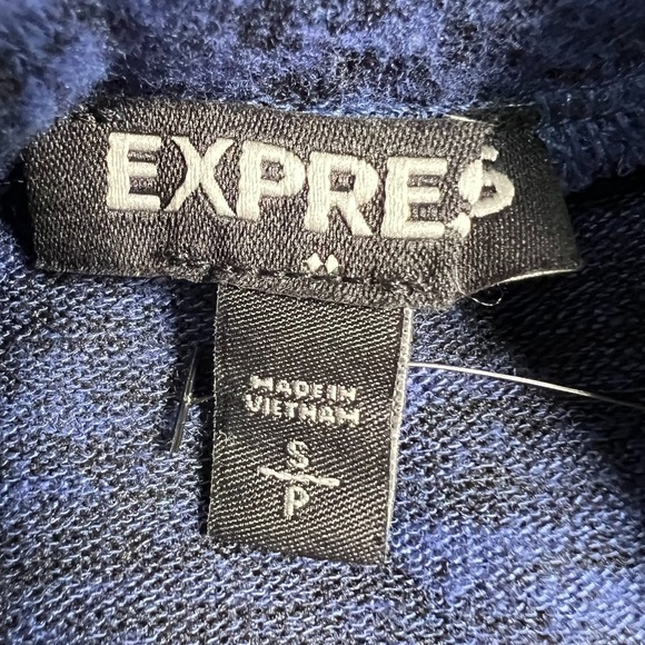 NWT Express Sweater Dress Womens Small Mock Neck Cozy Long Sleeve Blue Black - Picture 3 of 12